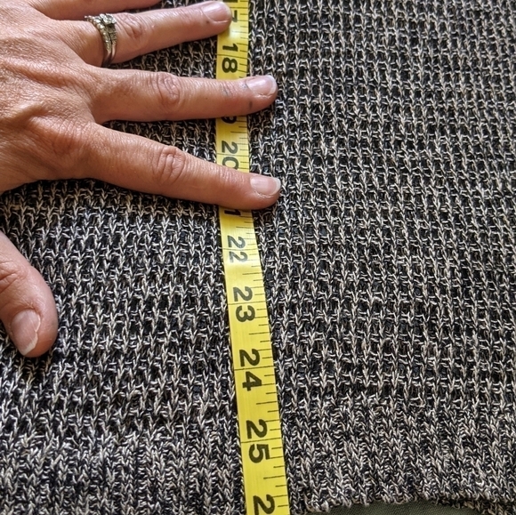 𝅺Eileen Fisher Black Open Weave Sweater M Slouchy Langenlook Layers Sheer - Picture 11 of 12